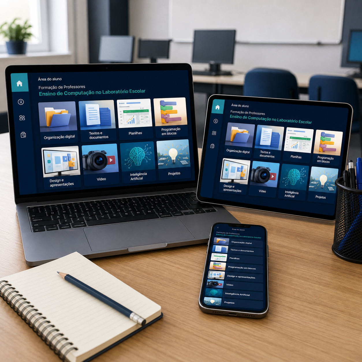Aulas organizadas por competência