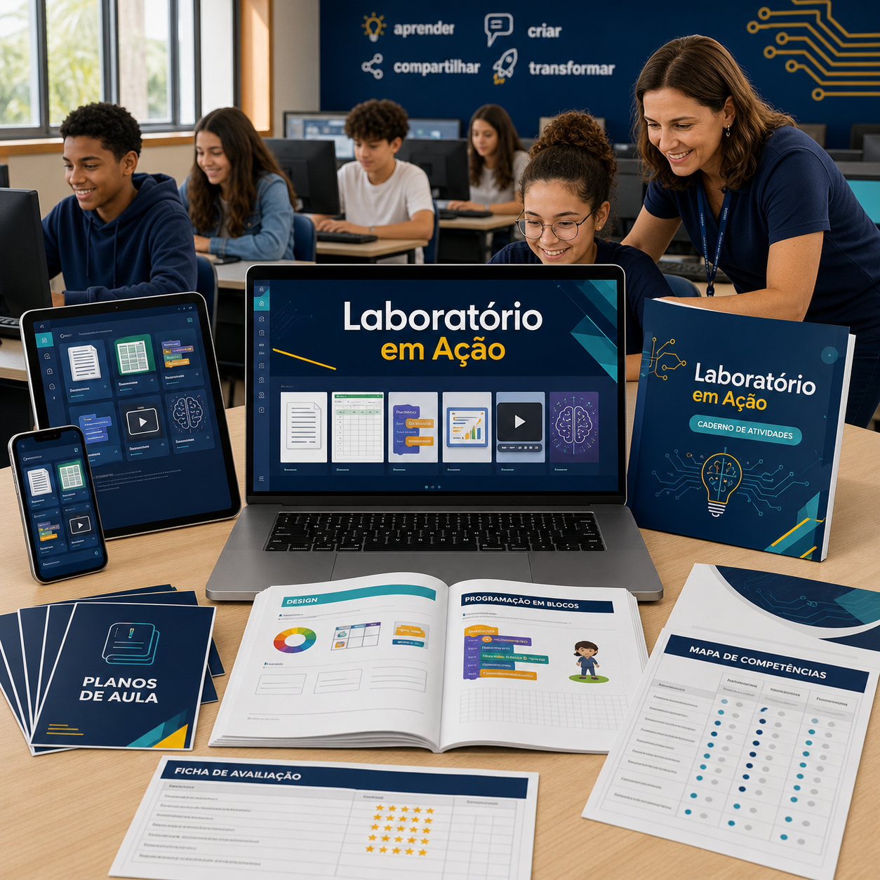 Curso Laboratório em Ação e seus materiais digitais